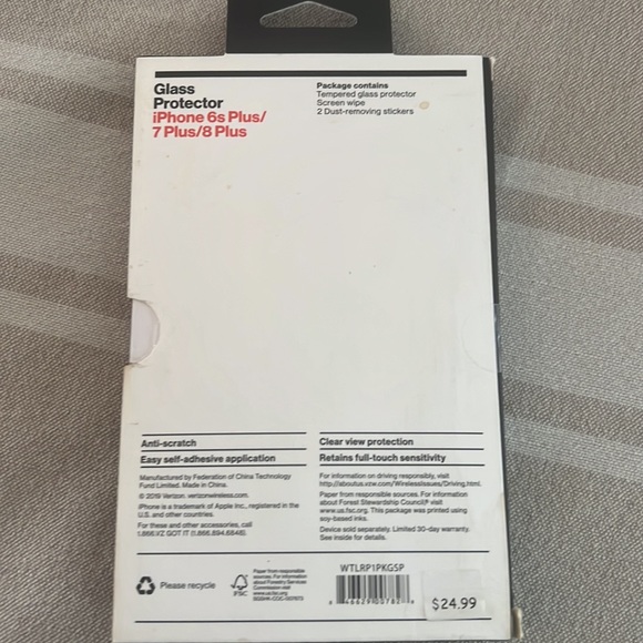 NWT iPhone 6s Plus/ 7 plus/ 8plus screen protector - Picture 2 of 3